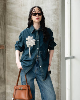 Navy Blue Denim Shirt