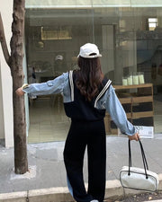 Black Denim Coords Set