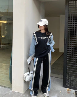 Black Denim Coords Set